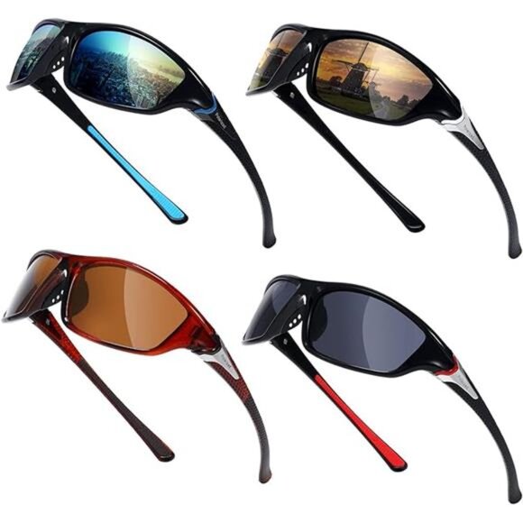 4 Pairs Men Polarized Sunglasses with UV Protection Driving Glasses Sports - Picture 7 of 7